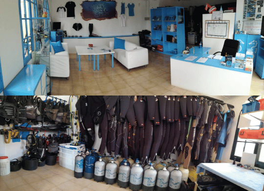 GooDiving diving centre: our office and equipment