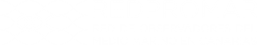 white logo of RedPROMAR: Red de Observadores del Medio Marino en Canarias